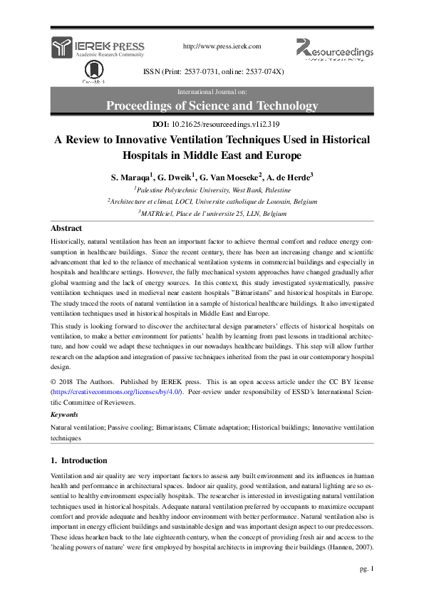 Picture of (PDF) A Review to Innovative Ventilation Techniques Used in Historical ...
