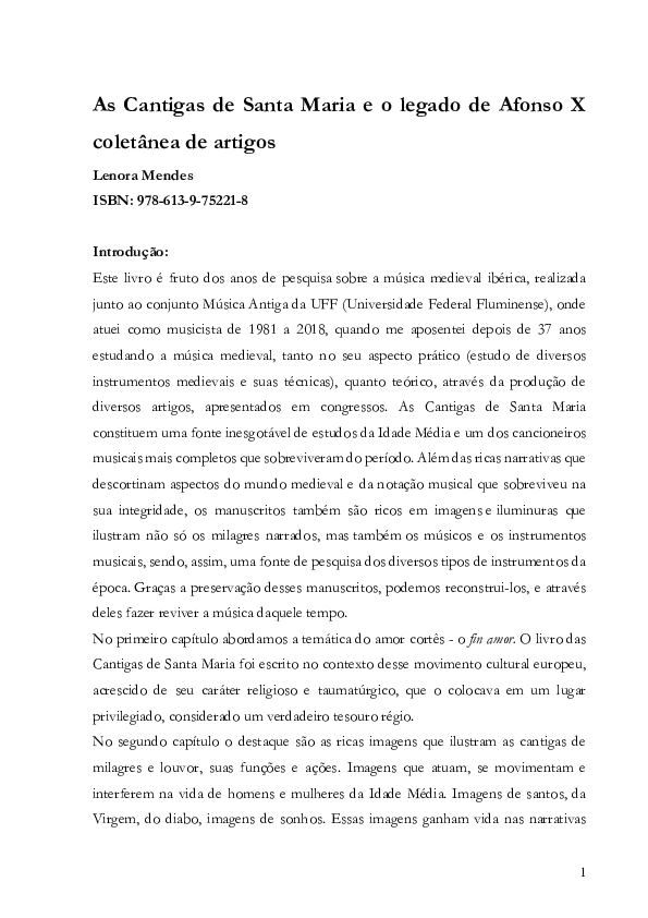 Pdf As Cantigas De Santa Maria E O Legado De Afonso X Coletanea De Artigos Lenora Mendes Academia Edu pdf as cantigas de santa maria e o