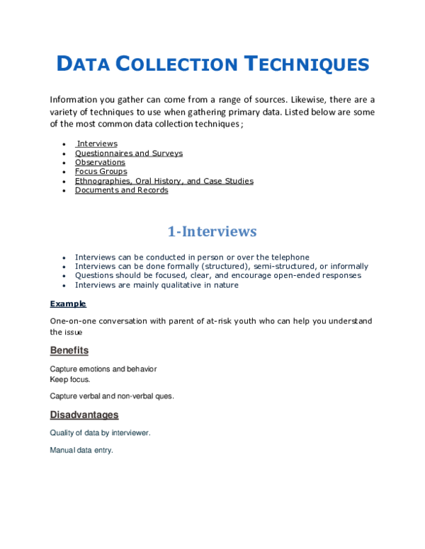 (DOC) Data Collection Techniques Kholoud Dahshoury Academia.edu