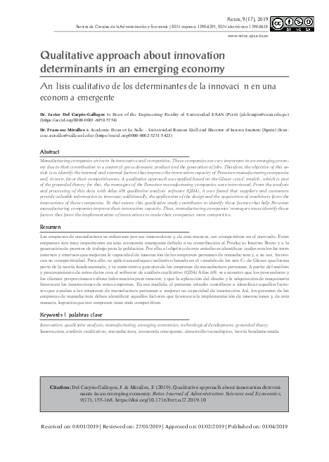 (PDF) Qualitative approach about innovation determinants in an emerging ...