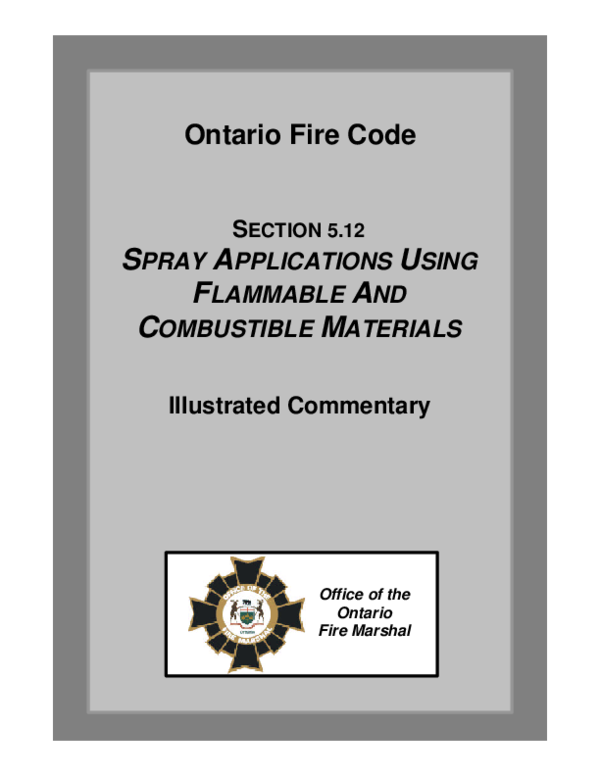 (PDF) Ontario Fire Code SECTION 5.12 SPRAY APPLICATIONS USING FLAMMABLE