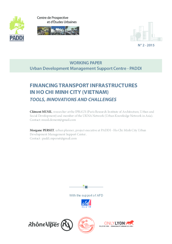 (PDF) FINANCING TRANSPORT INFRASTRUCTURES IN HO CHI MINH CITY (VIETNAM ...