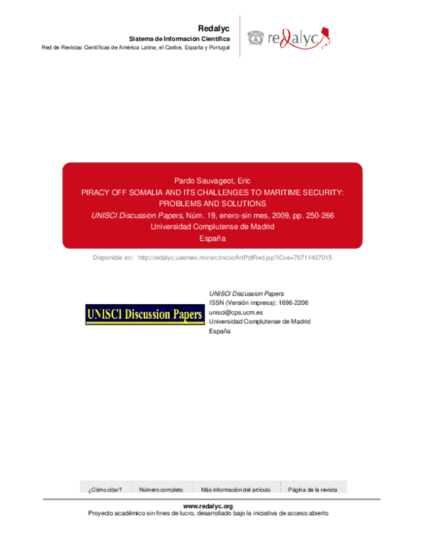 (PDF) Piracy off Somalia and its challenges to maritime security ...