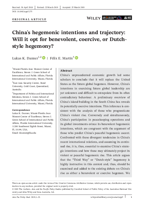 China intentions essay picture