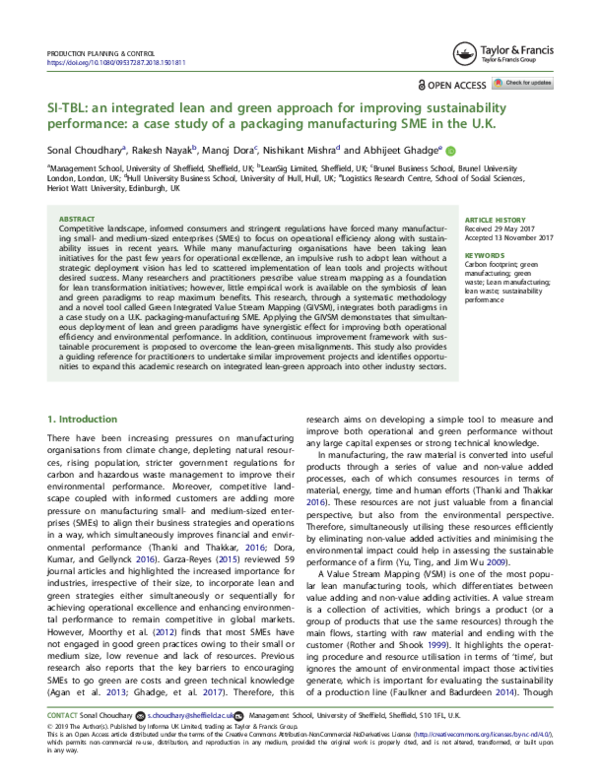 (PDF) An integrated lean and green approach for improving ...