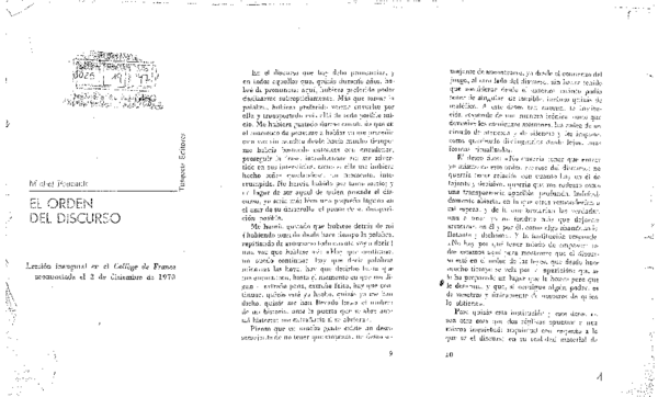 (PDF) El orden del Discurso Michel Foucault