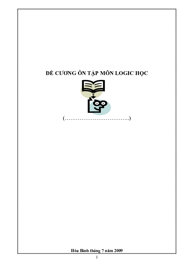 First page of “ĐỀ CƯƠNG ÔN TẬP MÔN LOGIC HỌC”