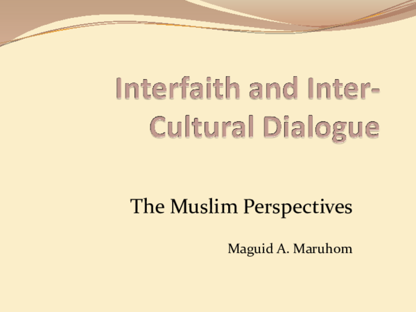 (PPT) The Role of Interfaith and Intercultural Dialogue in Peace and ...