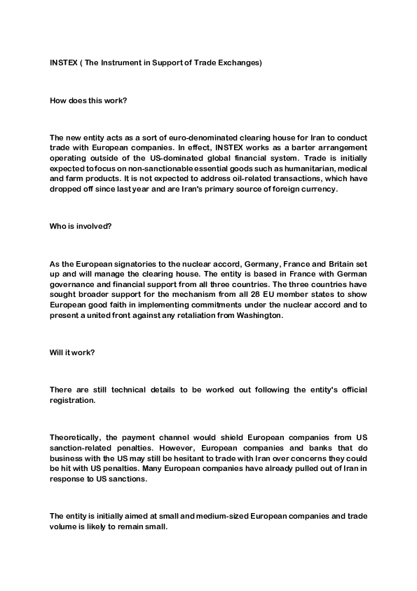 (DOC) What is INSTEX?
