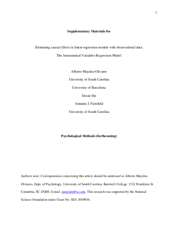 (PDF) Estimating causal effects in linear regression models with ...