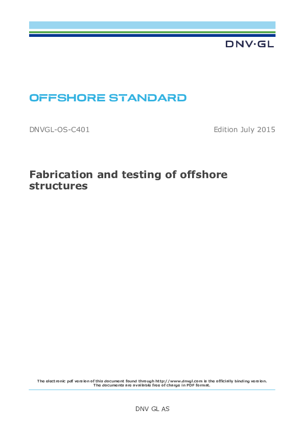 Pdf Offshore Standard Dnv Gl As Fabrication And Testing Of Offshore Structures Roberto Del Angel Academia Edu