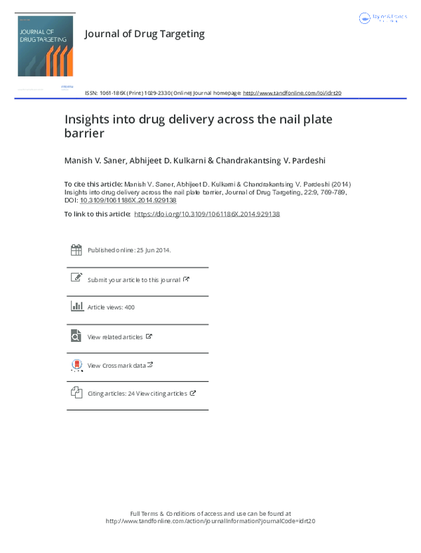 (PDF) Journal of Drug Targeting Insights into drug delivery across the