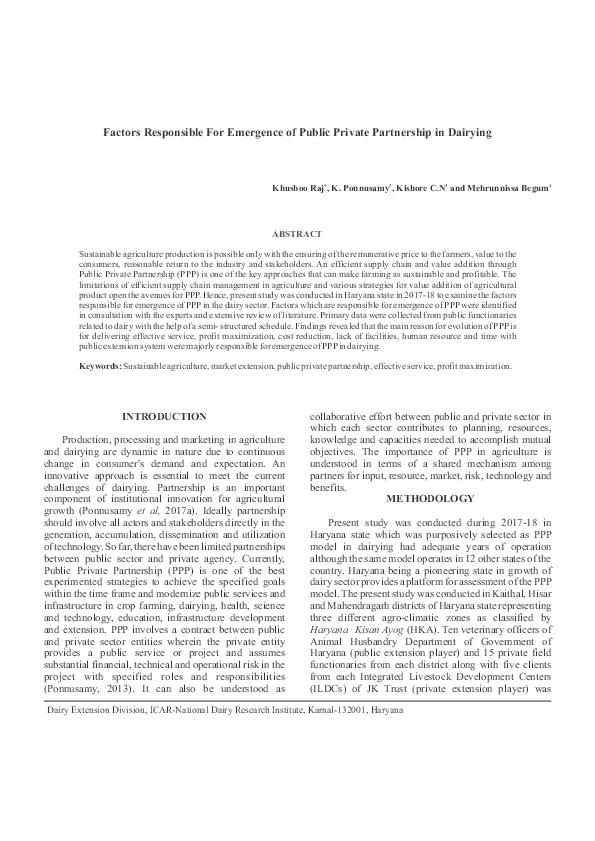 (PDF) Factor responsible for emergence of public private partnership in ...