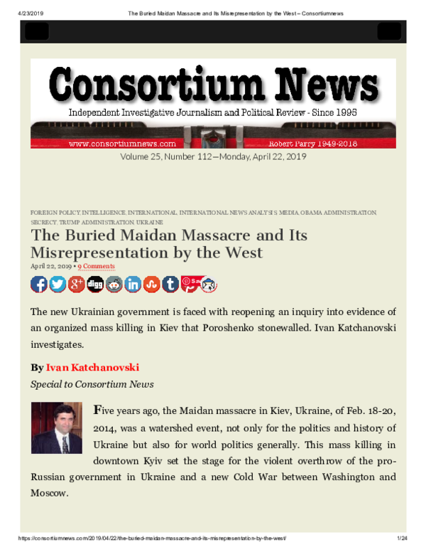 The Buried Maidan Massacre and Its Misrepresentation by the West