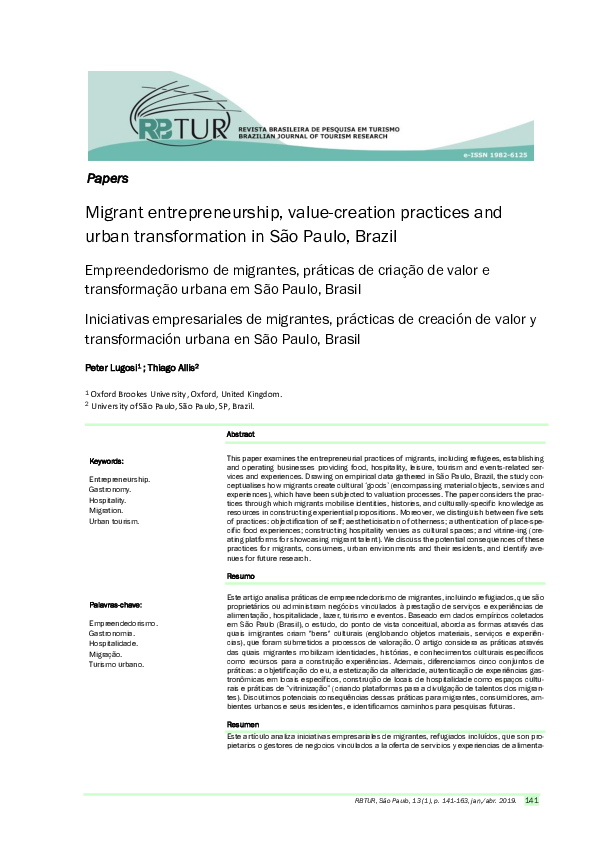  PDF Migrant Entrepreneurship Value creation Practices And Urban Transformation In Sao Paulo 