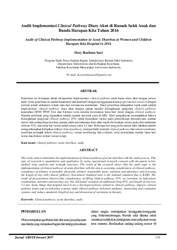 Thesis clinical pathway image
