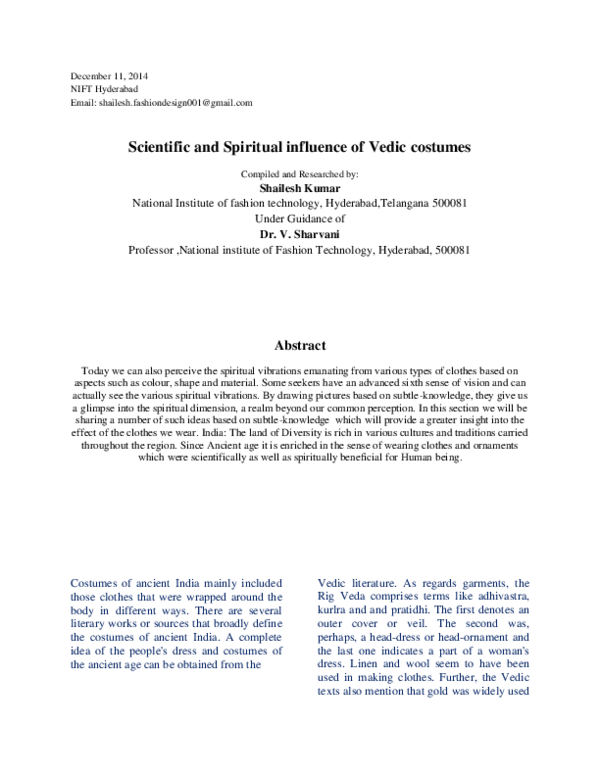 Vedic Costumes