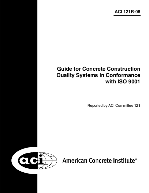 (PDF) ACI 121R08 Guide for Concrete Construction Quality Systems in