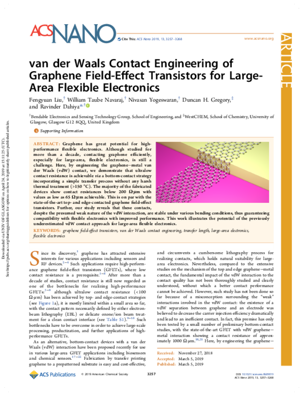 (PDF) van der Waals Contact Engineering of Graphene Field-Effect ...