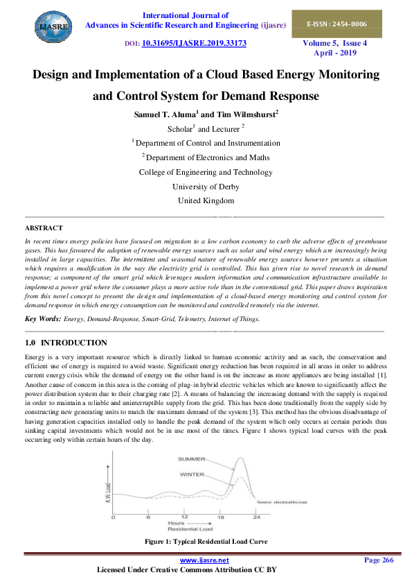 (PDF) Design and Implementation of a Cloud Based Energy Monitoring and ...