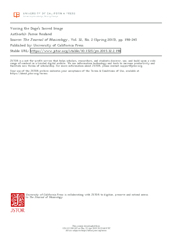 Voicing the Doge's Sacred Image