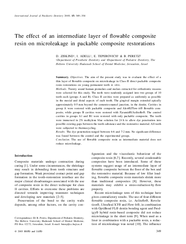 (PDF) The effect of an intermediate layer of flowable composite resin