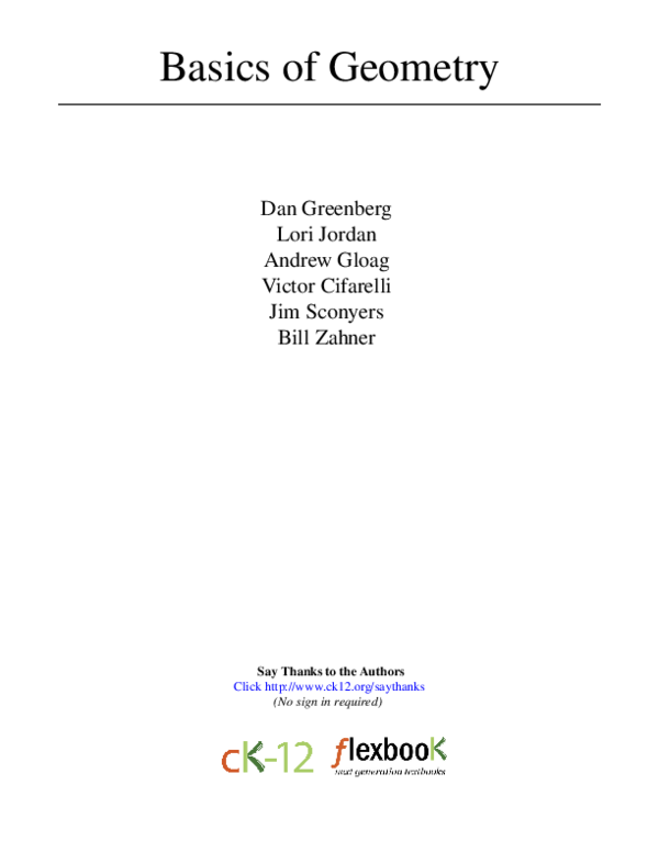 (PDF) Basics of Geometry