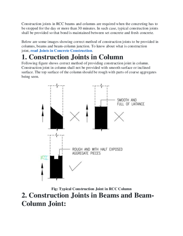 (DOC) Construction joints in RCC beams and columns Mahmudun Nabi