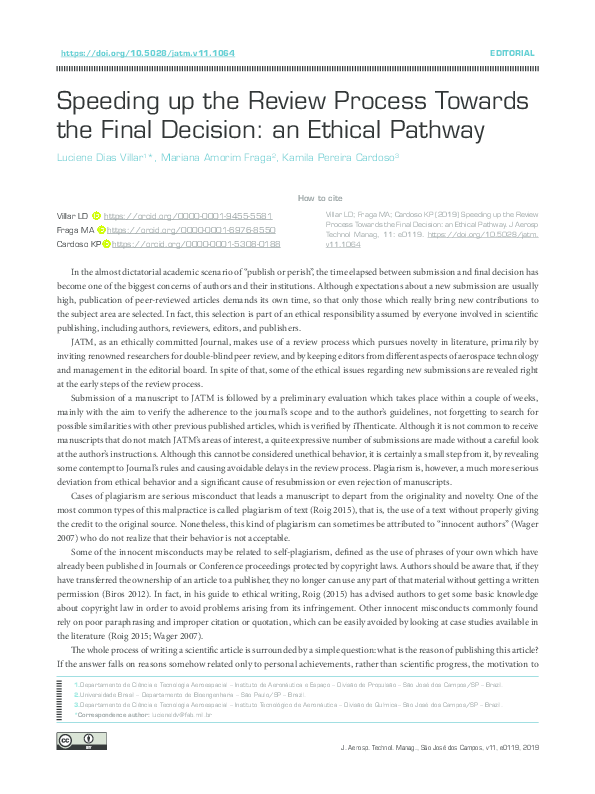 (PDF) Speeding up the Review Process Towards the Final Decision: an ...