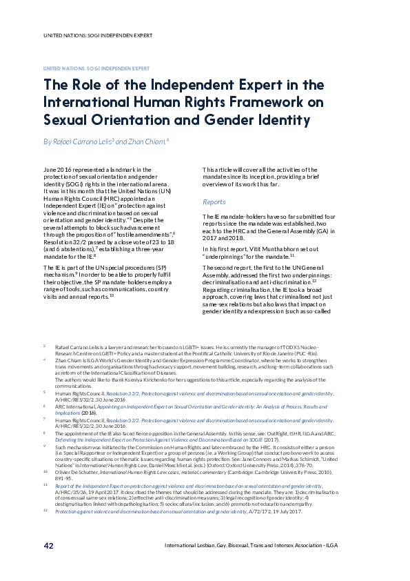(PDF) The Role of the Independent Expert in the International Human ...