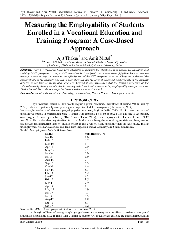 (PDF) Measuring the Employability of Students Enrolled in a Vocational