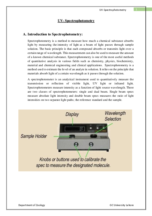 (PDF) Spectrophotometry Asif Ali Irfan Academia.edu