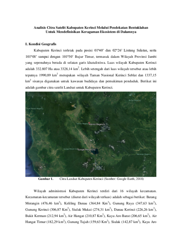 (PDF) Analisis Citra Satelit Kabupaten Kerinci Dengan Pendekatan