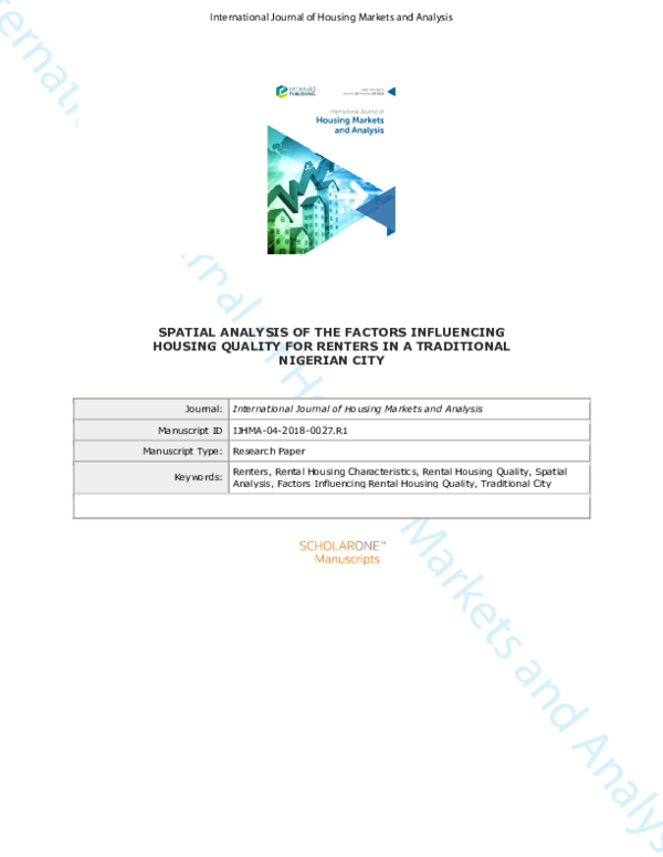 (PDF) SPATIAL ANALYSIS OF THE FACTORS INFLUENCING HOUSING QUALITY FOR ...