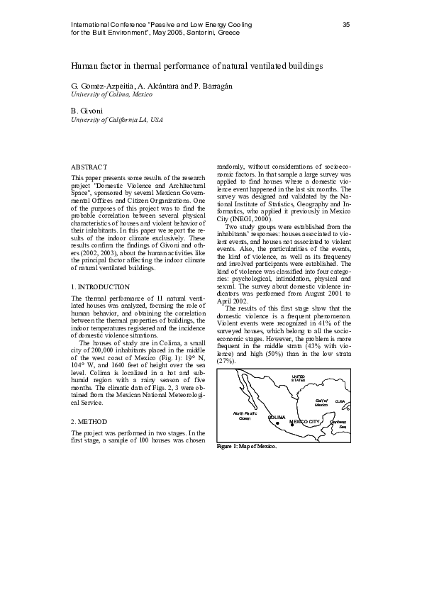 (PDF) Human Factors in the Thermal Performance of Naturally Ventilated ...