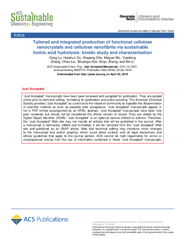 (PDF) Tailored and integrated production of functional cellulose ...