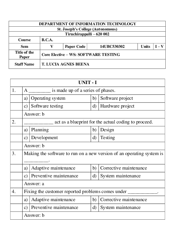 (DOC) BCA Software Testing SREEKUMAR D 18MCA017 Academia.edu