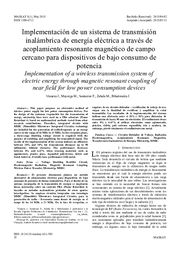(PDF) Implementation of a wireless transmission system of electric ...