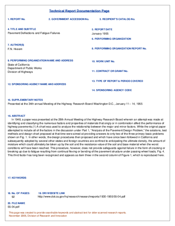 (PDF) Technical Report Documentation Page