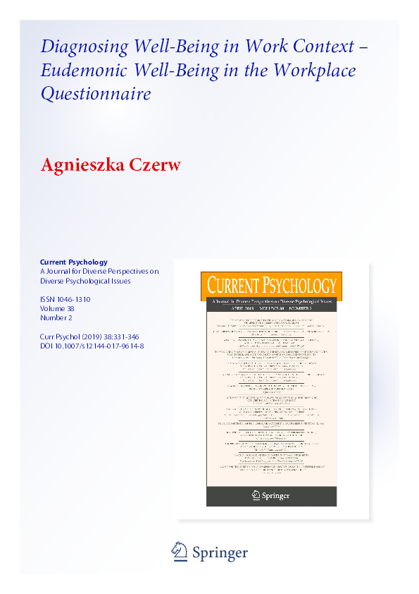 PDF) Current Psychology A Journal for Diverse Perspectives on 