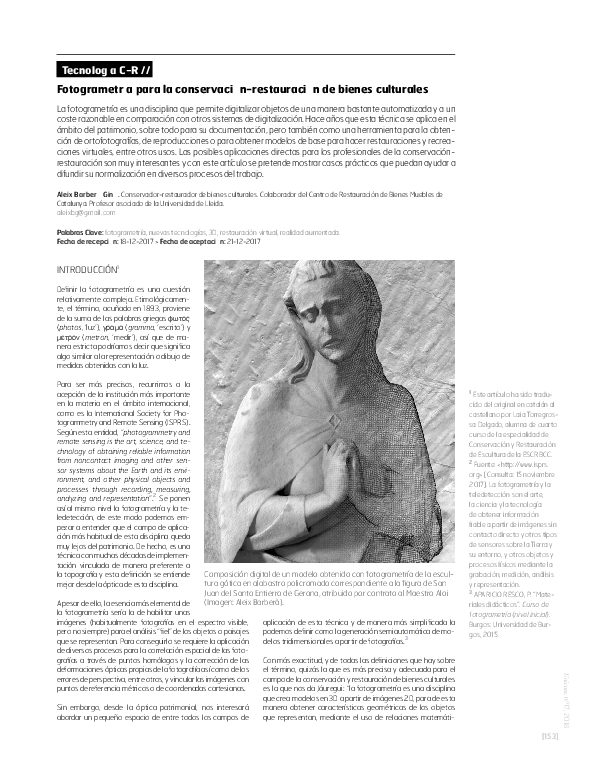(PDF) Fotogrametría para la conservaciónrestauración de