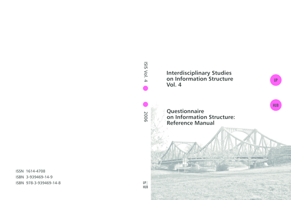 (PDF) Questionnaire on Information Structure (QUIS): Reference Manual