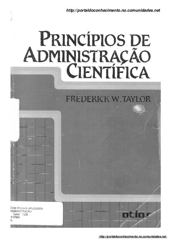 (PDF) Princípios de Administração Científica - Frederick Taylor