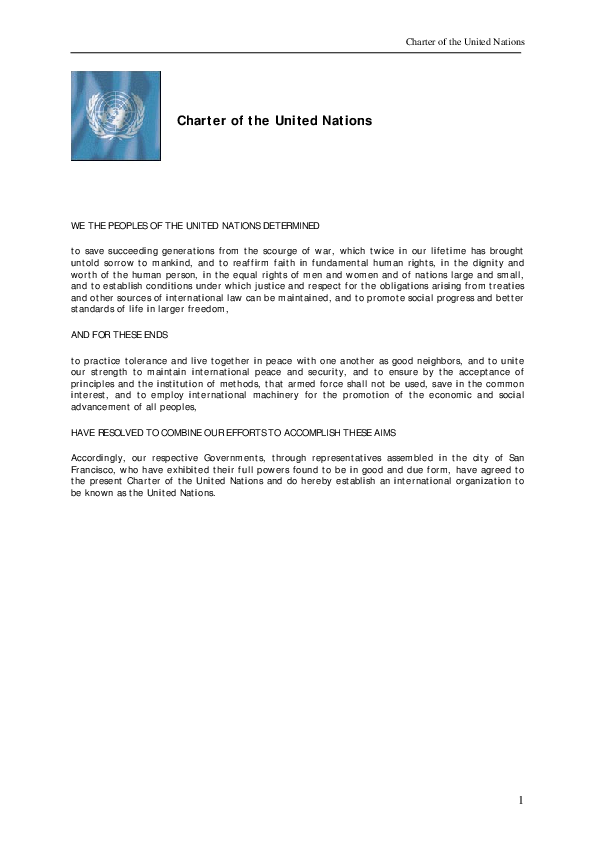 (PDF) Charter of the United Nations