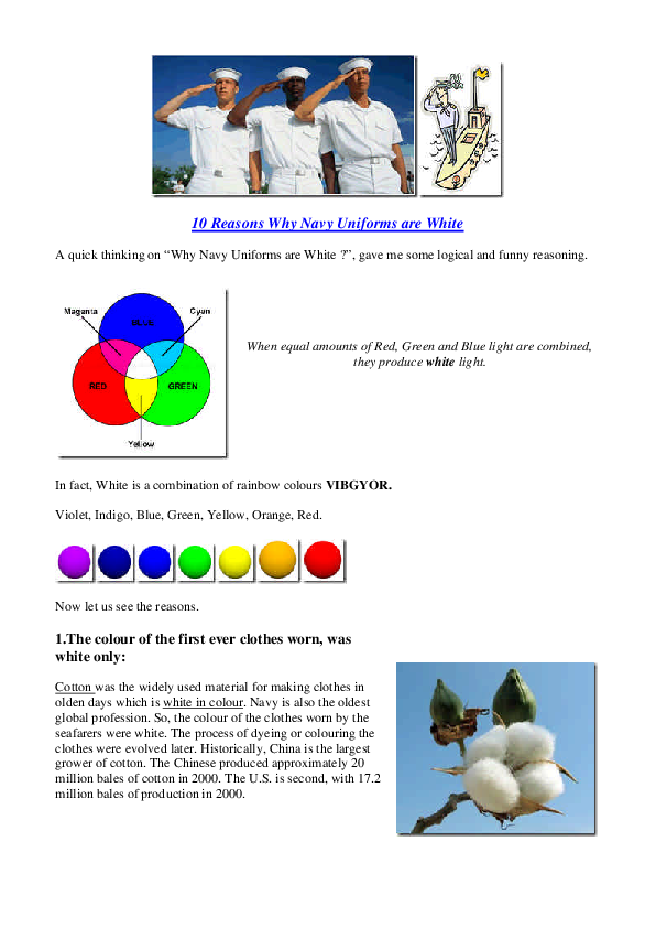 (PDF) Reasons Why Navy Uniforms are White Hussin Lempoyang Academia.edu