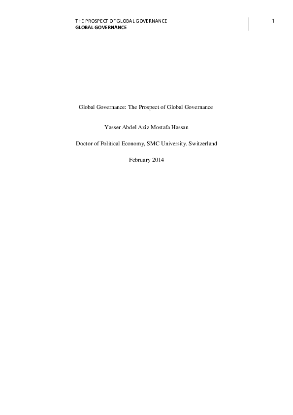 (DOC) The Prospect of Global Governance