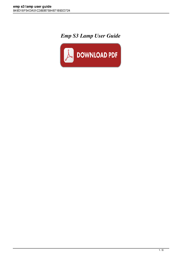 (PDF) emp s3 lamp user guide Emp S3 Lamp User Guide | sundel drop ...