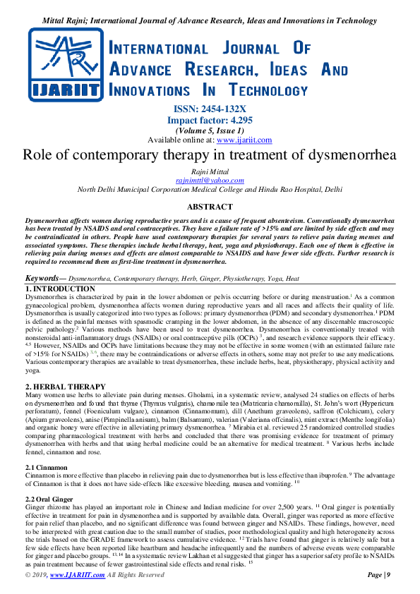 Research paper dysmenorrhea image