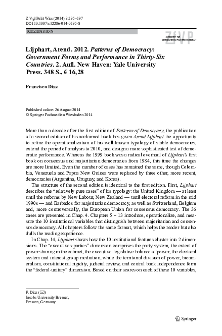 Patterns of democracy essay picture