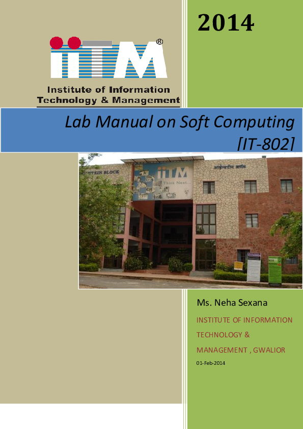 (PDF) Lab Manual on Soft Computing [IT802 BABITA KUMARI Academia.edu